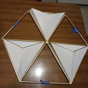 MCM Wall Pocket Decor Hanging Triple Triangle Art Set Geometric Shaped